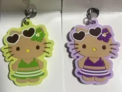 ダイソー　セリア　日焼けキティ　ラバーストラップ　2色セット‼︎