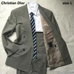 【美品】Dior　クリスチャンディオール　ダブル　セットアップ　スーツ　イタリア 極美品】Dior クリスチャンディオール スーツ ダブル セットアップ XL