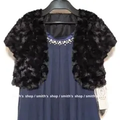 axes femme バックバラスリットドレス＆ローズファー半袖ボレロ セット