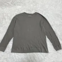 【BODY WILD】ワッフル地　ラウンドネック　カットソー　グレー　L