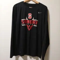 NIKE ナイキ カレッジ系 ロンT 長袖Tシャツ バスケ 黒 メンズXL