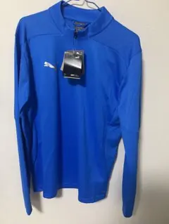 PUMA ハーフジップ プラクティスシャツ ブルー　サイズＬ