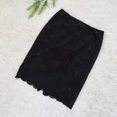 全新 Scapa 全蕾絲鉛筆裙 膝蓋長度 黑色 38