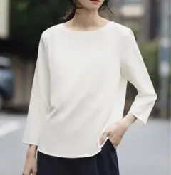 新品 Flolia フロリア S ラウンドカット クルーネック ビジネスブラウス