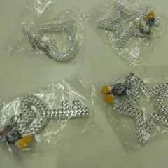 ディズニーキャラクター ストラップ クリスタル風 4点セット