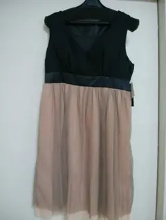 切り替えチュールワンピース　ドレス　結婚式　披露宴　2次会　フォーマル　お呼ばれ