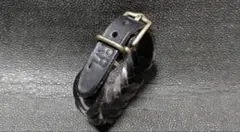 新品未使用 RRL ブラックレザー編み込みベルテッドブレスレット ビンテージ加工のサムネイル