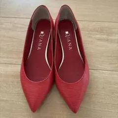 DIANA レッド フラットパンプスのサムネイル