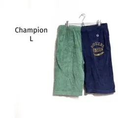チャンピオン スウェットショートパンツ ウエストゴム ロゴプリント　L 古着