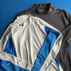 UNDER ARMOUR 長袖シャツ ホワイト/ブルー/グレー 2枚