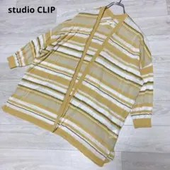 【studio CLIP】スタジオクリップ　カーディガン　ボーダー　M