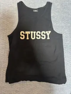 Stussy ブラック タンクトップ STUSSY】ストリートファッション/LOGOタンクトップ (STUSSY/タンク