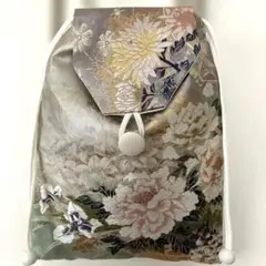 ★専用★2品おまとめ★帯リメイクリュック❤鷹&黒帯❤ 帯リメイク✿黒地に扇面文様がはいった名古屋帯からおつくりした