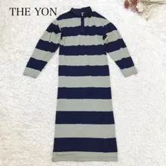 s2617【ザヨン】ポロ ロング ワンピース ボーダー カジュアル 綿100％