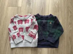 Baby GAP キッズ　ベビー　ニット　くま　チェック　消防車