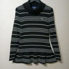 BURBERRY BLUE LABEL タートルネックセーター ブラック/グレー