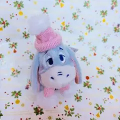 イーヨー ぬいぐるみ キーチェーン ピンク　ブルー Winter Shiny