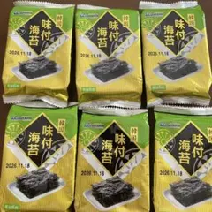 韓国味付海苔8切6枚、6袋セット、です！のサムネイル