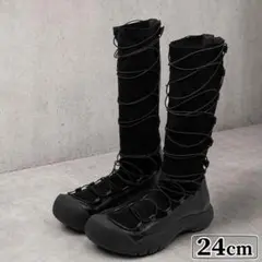 nyxu レースアップロングブーツ Lace up long boots - メルカリ