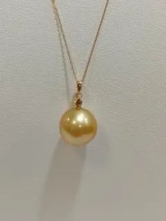超大珠】南洋ゴールデンパール 14mm ペンダントトップ 強テリ 天然色 