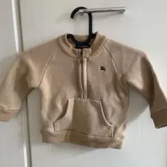 BURBERRY ベージュ ジップアップ トレーナー 80cm