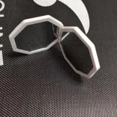 八角形ミラー コンパクト手鏡 ホワイト