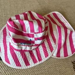 BENETTON ピンクホワイトストライプハット　54cm