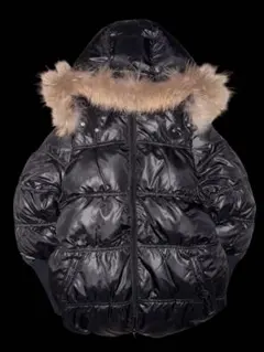 00s Y2K archive 光沢 ファー ダウンジャケット 短丈 平成 お兄