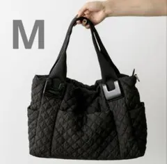 イアパピヨネ《A4可/ショルダー付き》キルティング 樹脂パーツトートバッグ M