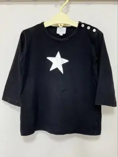 agnès b. コットン100% 七部丈カットソー　ブラック　星　2ans