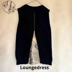 【Loungedress】バックジップ ニットベスト 地図柄 マッププリントのサムネイル