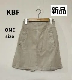 新品 KBF ケービーエフ コーデュロイ ミニ スカート 台形 ベージュのサムネイル