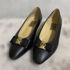 Raspini 黒 リボン付き ハイヒールパンプス　24㎝EEのサムネイル