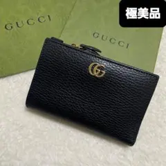 GUCCI　グッチ　折り財布　GGマーモント　ブラック　黒　極美品‼️