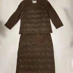 フェイクレザー風　セットアップ　ジャケットスカートセットBORBONESE 2L