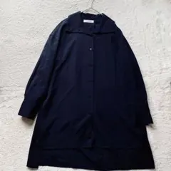 CABaN ウールツイル ハイネックロングシャツ　シャツコート ダークネイビーSのサムネイル