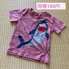 90 半袖 Tシャツ ピンク サメ トップス かわいい 子供服