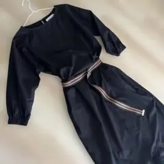 【Bou Jeloud】七分袖ワンピースM ベルト付き