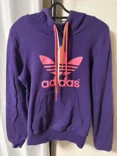 希少カラー アディダス オリジナル パーカー パープル トレフォイルロゴ S