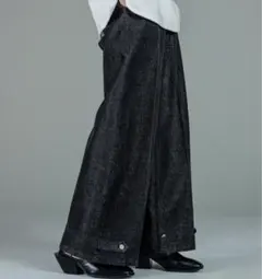 【ダメージあり】 ADRER アドラー ワイドフレアパンツ ブラック M