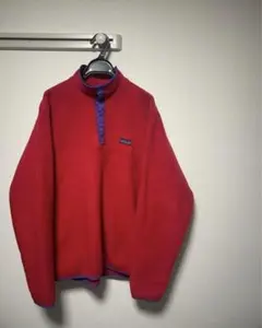80s USA製 Patagonia シンチラ スナップT レッド　最初期