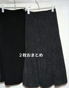 初夏コーデ　レディースロングスカート　 2枚おまとめ　黒系