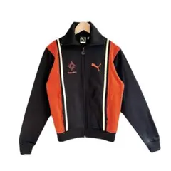 90s PUMA プーマ トラックジャケット ジャージ ブラック×オレンジ XS