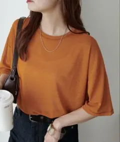 新品未使用★ 梨地シアー5分袖Tシャツ DISCOAT ディスコート