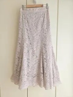 #Andemiu　アンデミュウ 総レース マーメイドスカート ベージュピンク
