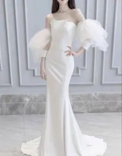 結婚式二次会　前撮り　ウェディンフォト　マーメイドドレス