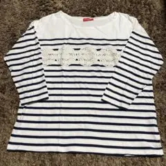 earth music & ecology ボーダー レース Tシャツ