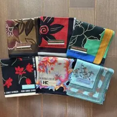 未使用　コシノジュンコ & コシノヒロコ & ジュンコシマダ　ハンカチ6枚　花柄のサムネイル