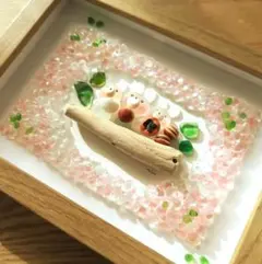 シーグラスアート【春おやつ日和】