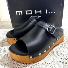 新品❣️MOHI モヒ クロッグサンダル スタッズ ウッドソール 黒 箱付属のサムネイル
